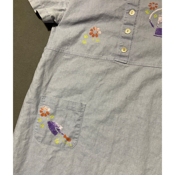 Original TY Wear Linen Blend Graphic Dress P-M Floral Y2K Gardening - Picture 7 of 8